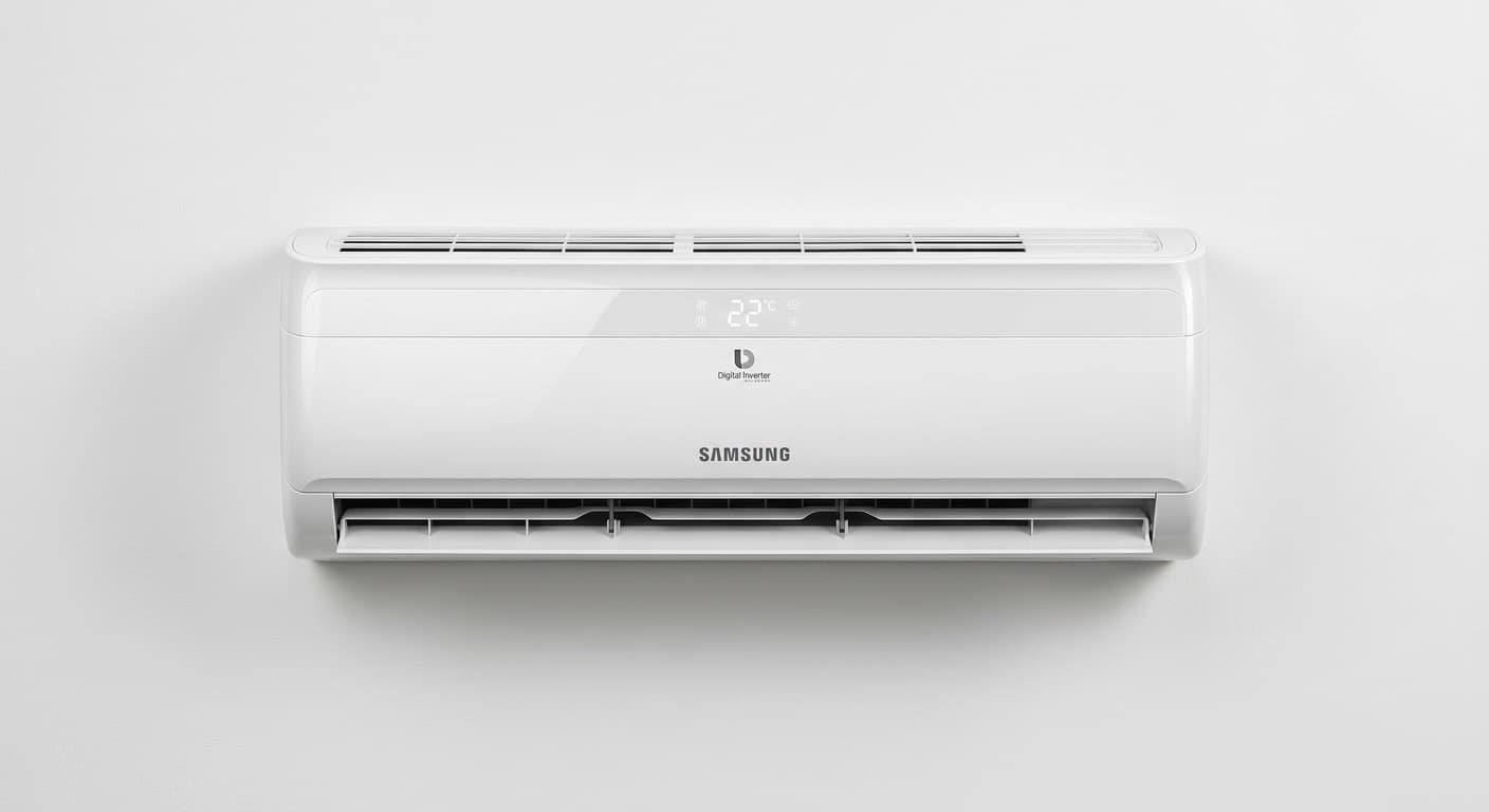 Aircond Samsung Wind-Free Deluxe 1.5HP (4-Star) dipasang di dinding rumah Malaysia
